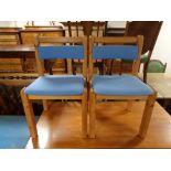 A set of six pine Danish T.S.M dining chairs.