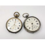 A silver pocket watch by Graves, Sheffield,