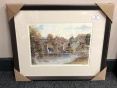 After Tom MacDonald : The Bridge at Corbridge, reproduction in colours, signed in pencil,