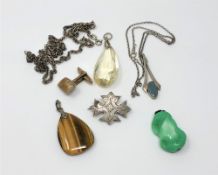 A group of silver jewellery