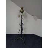 A Victorian telescopic floor lamp