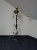 A Victorian telescopic floor lamp