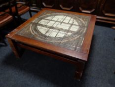 A mid 20th century Danish tile topped coffee table.