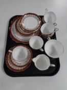 A tray containing a 21 piece Royal Stafford bone china tea service.