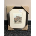 After Tom MacDonald : Newcastle University, reproduction in colours, signed in pencil,