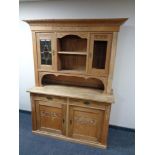 A 20th century carved oak dresser (as found).