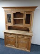 A 20th century carved oak dresser (as found).