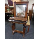 A nineteenth century mahogany mirrored console table with hall mirror (as found)