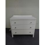 A painted three drawer chest
