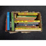 A box containing vintage board games to include Wembley, Flying Doctor, Wells Fargo, etc.