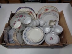 A box containing a quantity of English and German tea china to include teacups, tea plates etc.