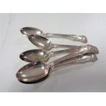 A set of six silver spoons, John Walton, Newcastle 1845,