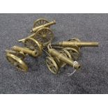 Four ornamental brass cannons