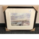 After Tom MacDonald : The Mouth of the Tyne, reproduction in colours, signed in pencil,
