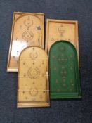 Four 20th century Bagatelle games to include Chad Valley, Glevum Series etc.