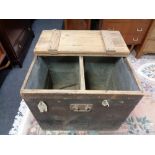 A 19th century pine metal-lined flour bin.