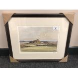 After Tom MacDonald : Bamburgh Golf Course, reproduction in colours, signed in pencil,