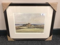 After Tom MacDonald : Bamburgh Golf Course, reproduction in colours, signed in pencil,