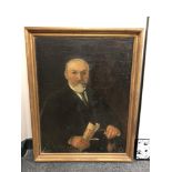 Continental School : Portrait study of a man smoking a pipe, oil on canvas, 56 cm x 74 cm,