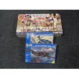 An Airfix modelling kit, The Battle of Waterloo, boxed, together with two Revell modelling kits,