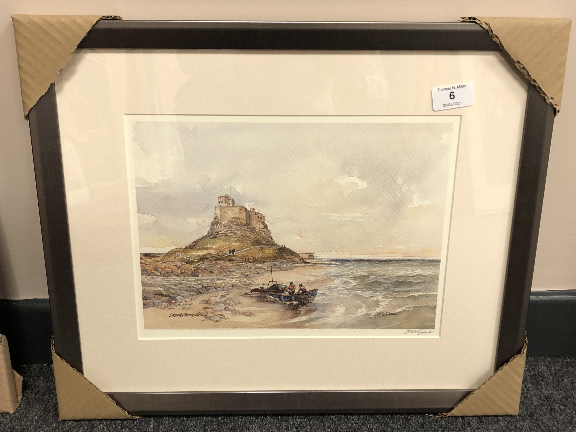 After Tom MacDonald : Lindisfarne Castle, reproduction in colours, signed in pencil, 21 cm by 30 cm,