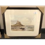 After Tom MacDonald : Lindisfarne Castle, reproduction in colours, signed in pencil, 21 cm by 30 cm,