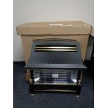 A boxed Flavell Regent black electric fire (as new).