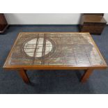 A mid 20th century Danish tile topped coffee table.