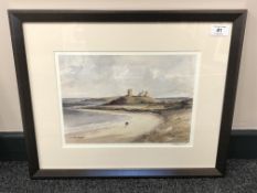 After Tom MacDonald : Dunstanburgh, reproduction in colours, signed in pencil, 21 cm by 30 cm,