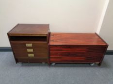 A mid 20th century Noble entertainment stand together with a ship's style three drawer chest.