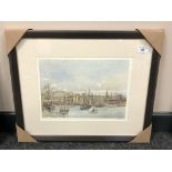 After Tom MacDonald : The Tall Ships, Newcastle, reproduction in colours, signed in pencil,