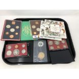 A tray of British and American proof coins sets,