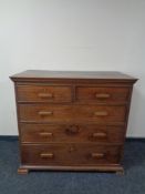 A 19th century oak five drawer chest of drawers