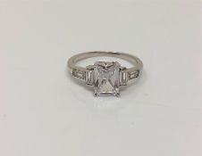 A sterling silver Art Deco style ring