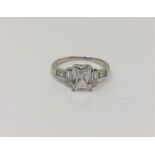 A sterling silver Art Deco style ring