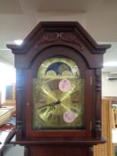 A Royal longcase clock with moonphase brass dial,