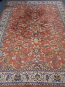 A machined Persian design carpet,