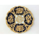 A 20th century Meissen cobalt blue and gilt plate,