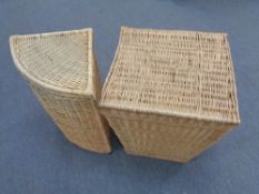 Two wicker laundry baskets