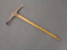 A pickaxe.