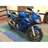 A 2007 Suzuki SV 650 motorcycle, Registration NU57 ZSJ, Blue, 6,362 miles,