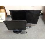 A Samsung 19'' LCD TV together with further Samsung 32'' LCD TV, both with remotes,