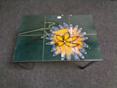 A 1960s Belgium Tile Side Table by Adri for Belarti 18'' x 12''.