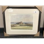 After Tom MacDonald : Bamburgh Golf Course, reproduction in colours, signed in pencil,