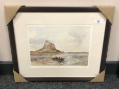 After Tom MacDonald : Lindisfarne Castle, reproduction in colours, signed in pencil, 21 cm by 30 cm,