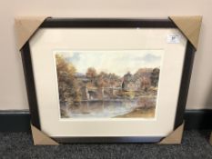 After Tom MacDonald : The Bridge at Corbridge, reproduction in colours, signed in pencil,