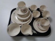 A tray containing approximately 31 pieces of Alfred Meakin tea china.