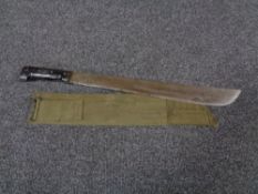 A World War II machete by A. H. Bisby and Company, Sheffield.