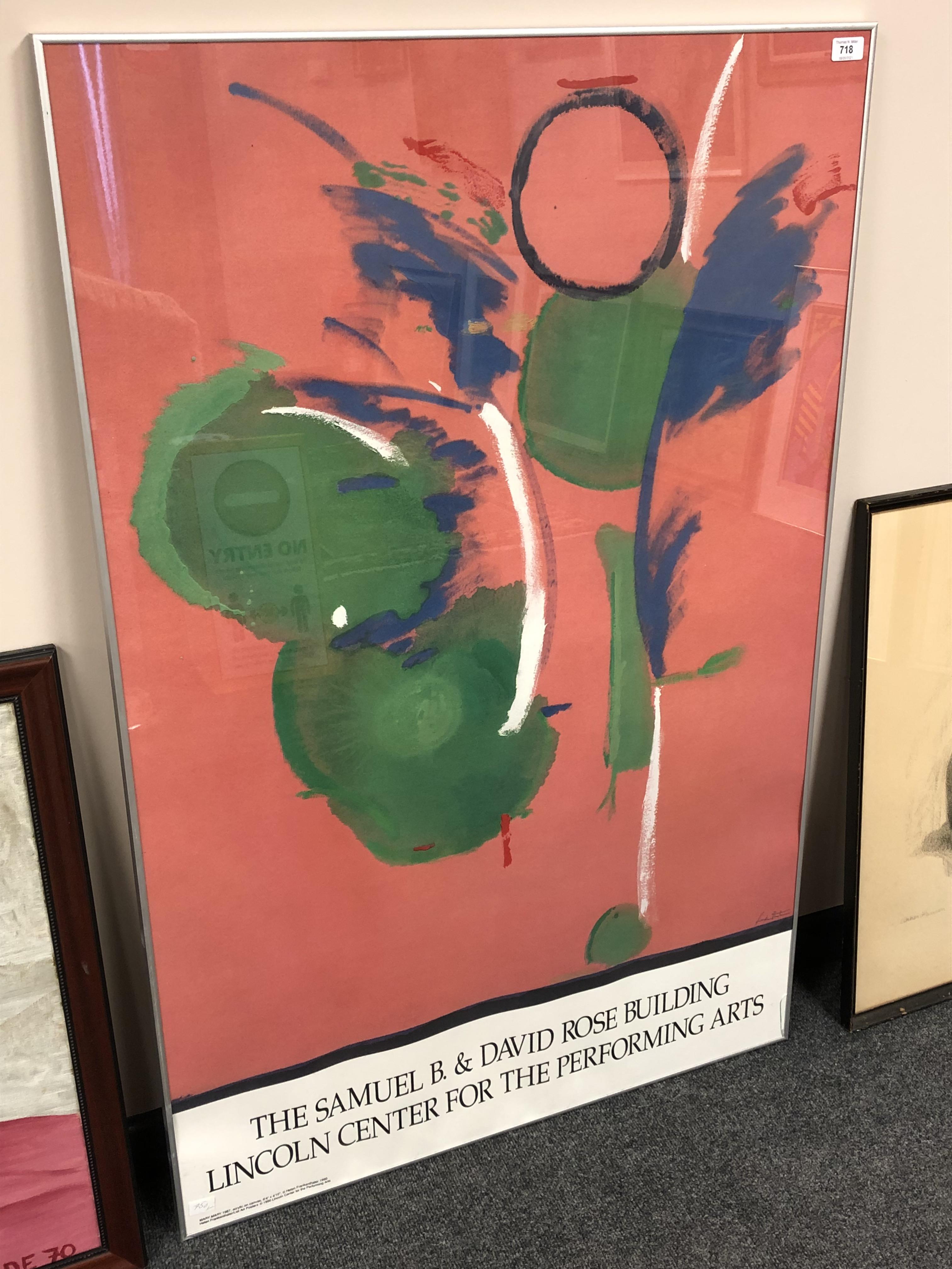 A twentieth century museum poster- Lincoln Centre, 80 cm x 123 cm, framed.