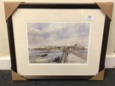 After Tom MacDonald : The Mouth of the Tyne, reproduction in colours, signed in pencil,